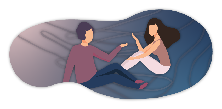 Helping Someone Recover from Rape or Sexual Trauma Vesta - graphic - two women talking